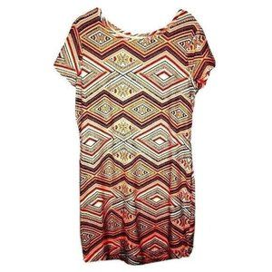 Bobbie Brooks Ladies Dress Neon Bright Print Large